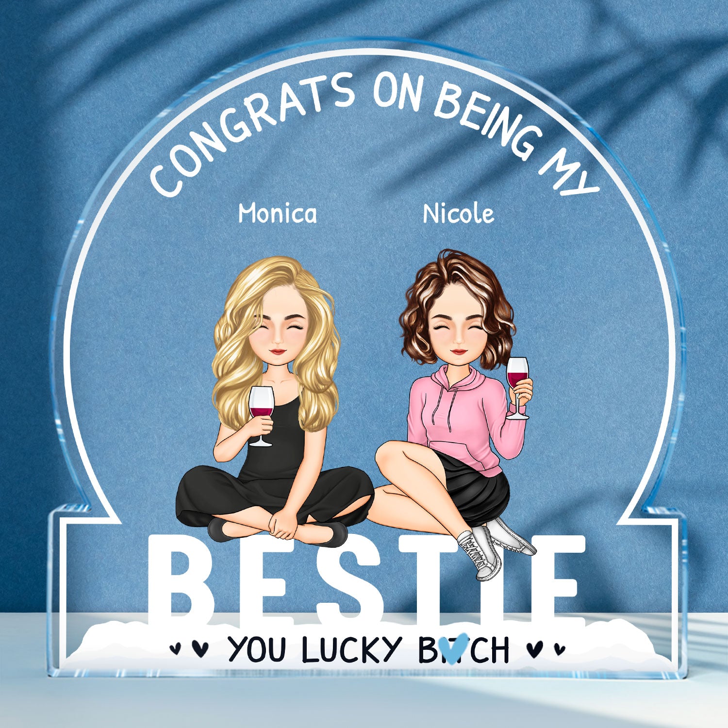 Bestie Congrats On Being My Bestie - Gift For Besties - Personalized Round Shaped Acrylic Plaque