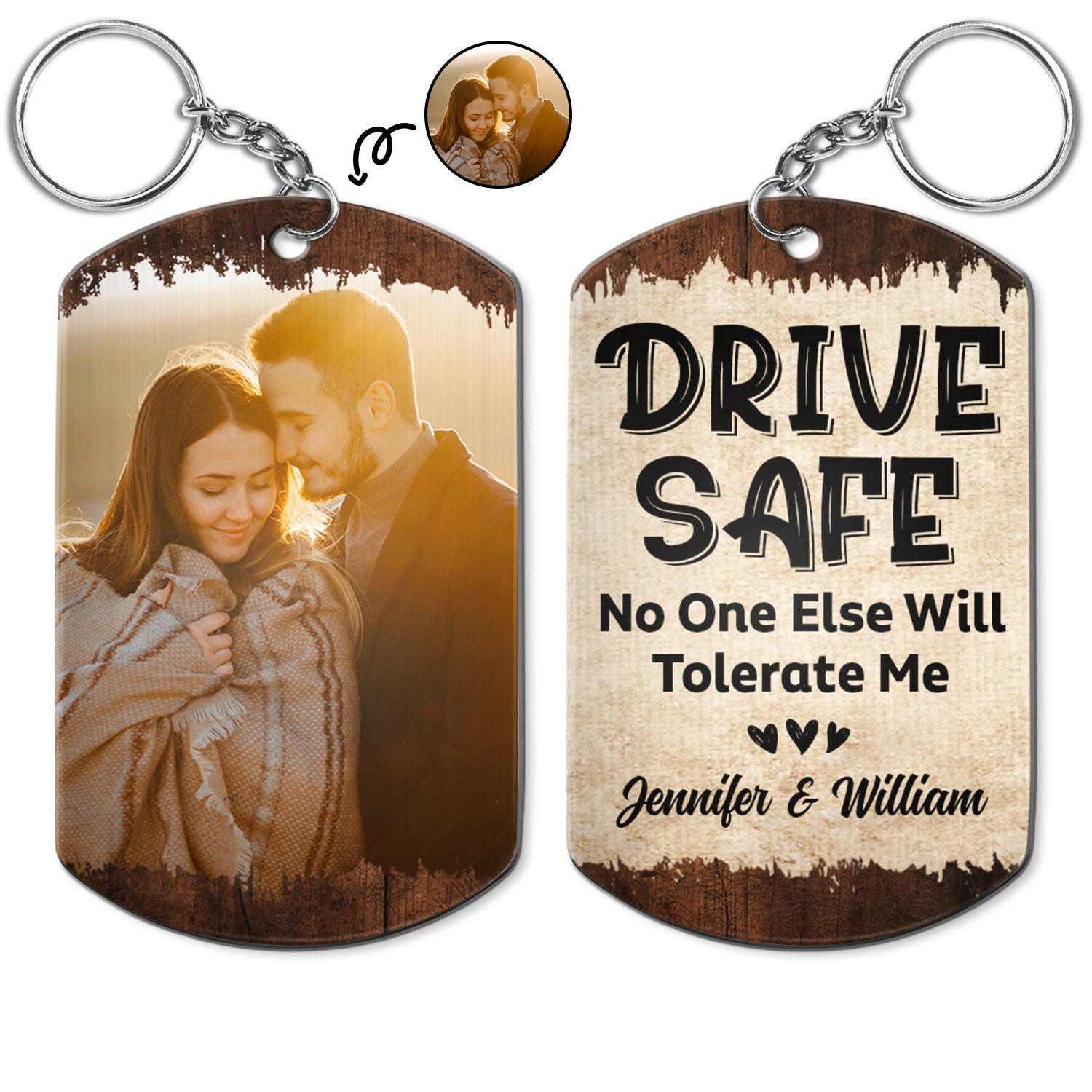 Custom Photo No One Else Will Tolerate Me - Gift For Couples - Personalized Aluminum Keychain