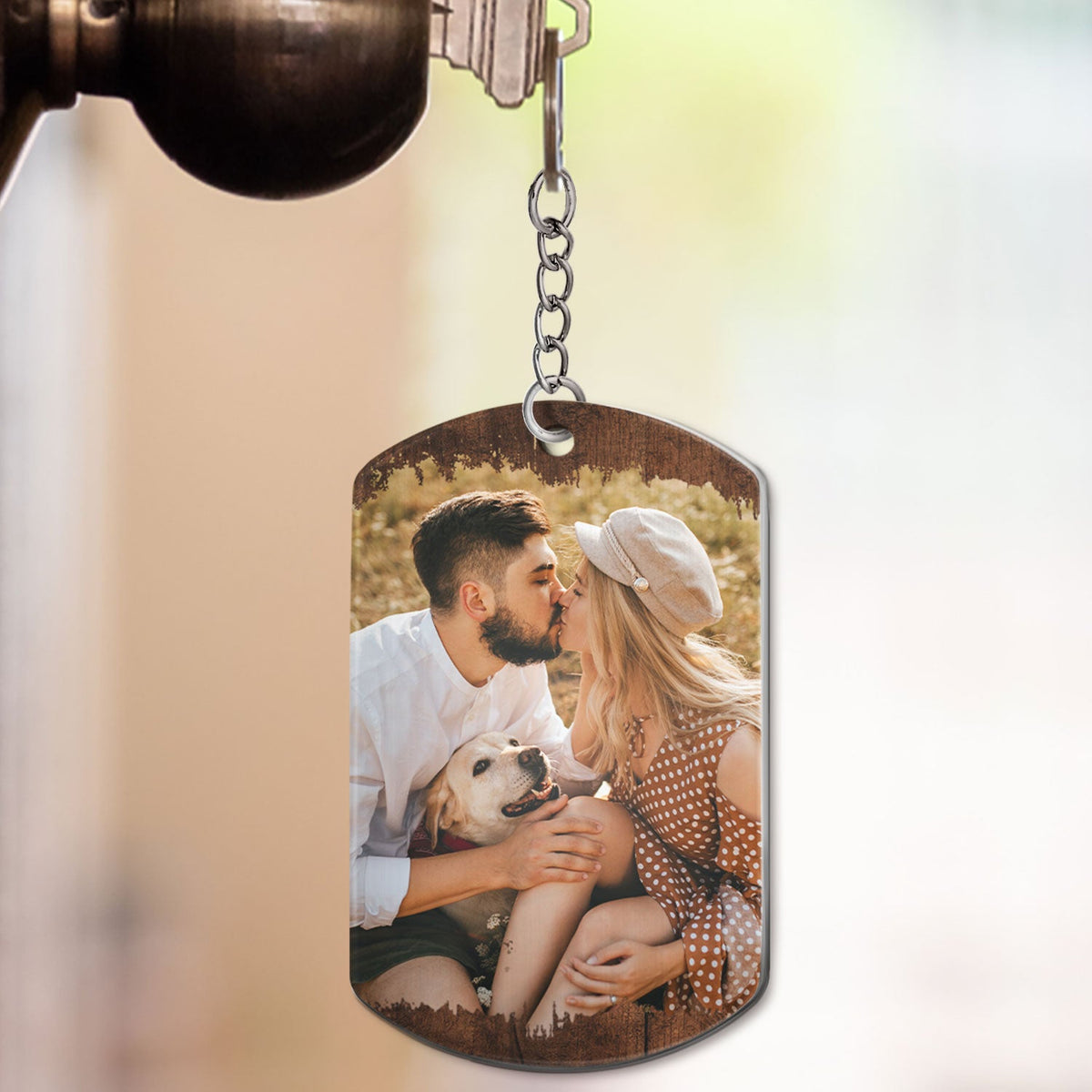Photo personnalisée « Personne d'autre ne me tolérera » - Cadeau pour couple - Porte-clés en aluminium personnalisé