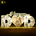 Custom Photo Dad We Love You - Gift For Father - Personalized Custom Shaped Photo Light Box