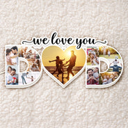 Photo personnalisée Papa, nous t'aimons - Cadeau pour papa - Boîte lumineuse photo personnalisée en forme personnalisée