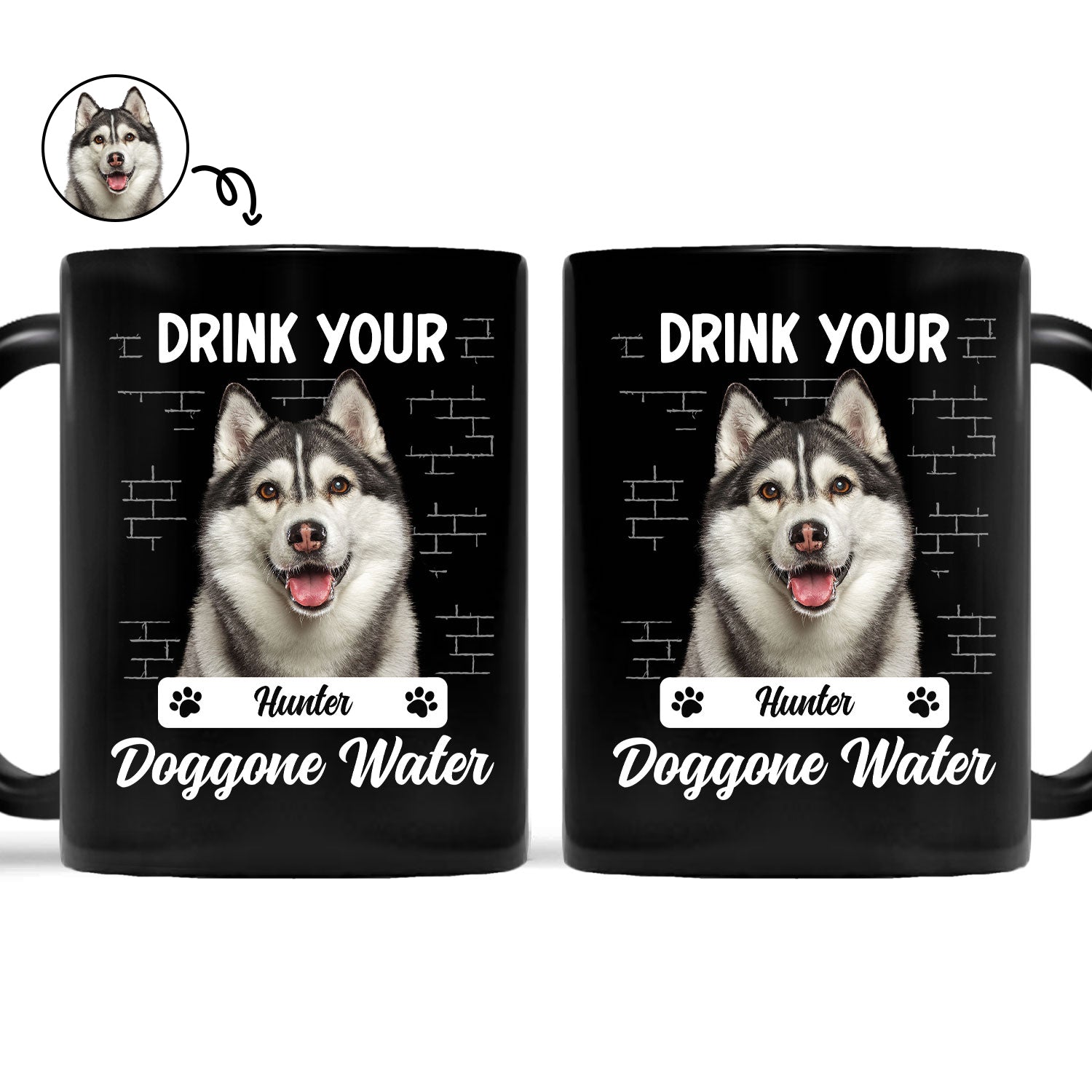 Custom Photo Drink Your Doggone Water - Gift For Pet Lovers - Personalized Mug