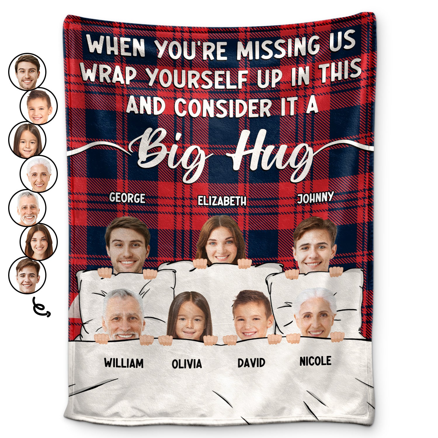 Custom Photo When You're Missing Us - Gift For Family And Friends - Personalized Fleece Blanket, Sherpa Blanket