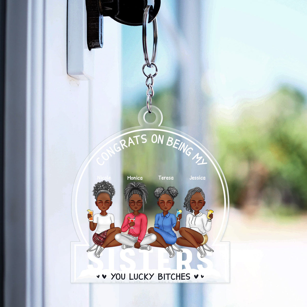 DZOSW Funny Stick Figures Keychain - Humorous Charm For Best Friend, Boyfriend, Granddaughter