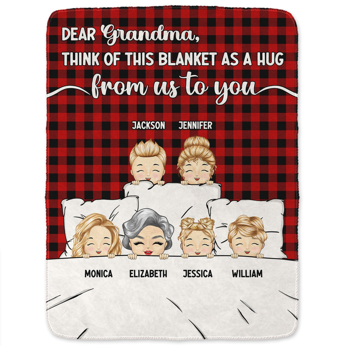 A Hug From Us To You - Gift For Grandparents - Personalized Fleece Blanket, Sherpa Blanket