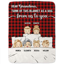 A Hug From Us To You - Gift For Grandparents - Personalized Fleece Blanket, Sherpa Blanket