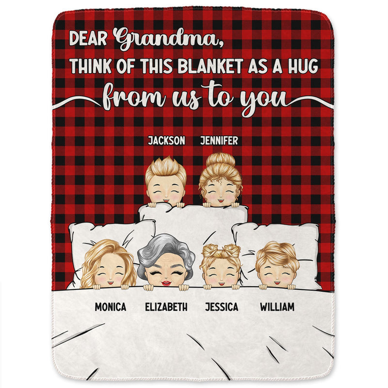 A Hug From Us To You - Gift For Grandparents - Personalized Fleece Blanket, Sherpa Blanket