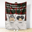 A Hug From Us To You - Gift For Grandparents - Personalized Fleece Blanket, Sherpa Blanket