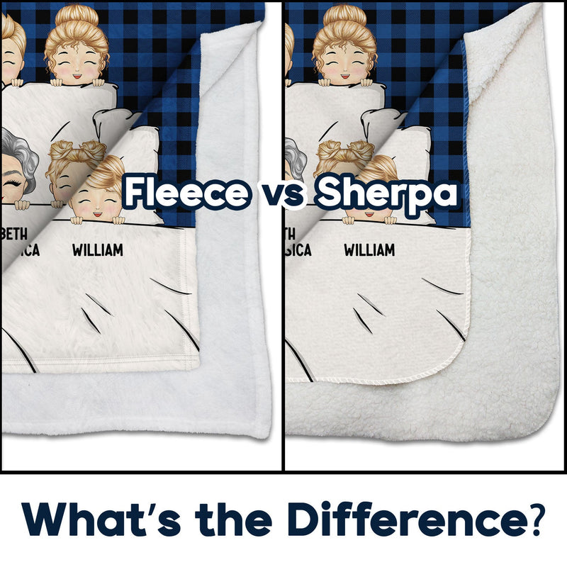 A Hug From Us To You - Gift For Grandparents - Personalized Fleece Blanket, Sherpa Blanket
