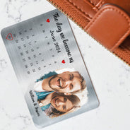 Photo personnalisée « Le jour où nous sommes devenus nous » - Cadeau pour couples - Carte portefeuille en aluminium personnalisée