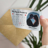 Photo personnalisée « Le jour où nous sommes devenus nous » - Cadeau pour couples - Carte portefeuille en aluminium personnalisée