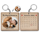 Custom Photo The Day We Became Us - Gift For Couples - Personalized Wooden Keychain