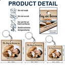 Custom Photo The Day We Became Us - Gift For Couples - Personalized Wooden Keychain