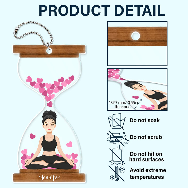 Hourglass - Gift For Yoga Lovers - Personalized Acrylic Car Hanger