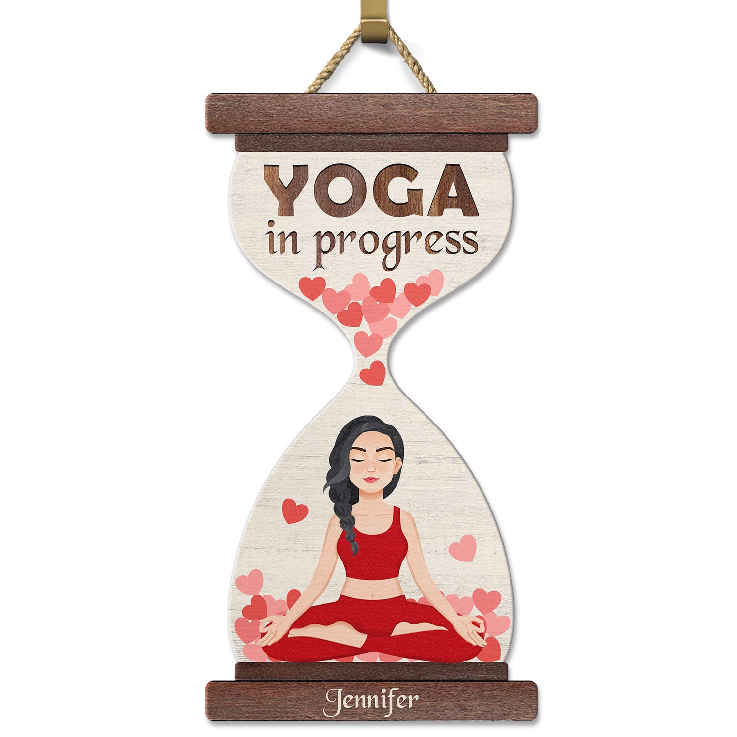 Yoga In Progress - Gift For Yoga Lovers - Personalized Custom Shaped Wood Sign