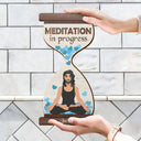 Yoga en cours - Cadeau pour les amateurs de yoga - Panneau en bois personnalisé