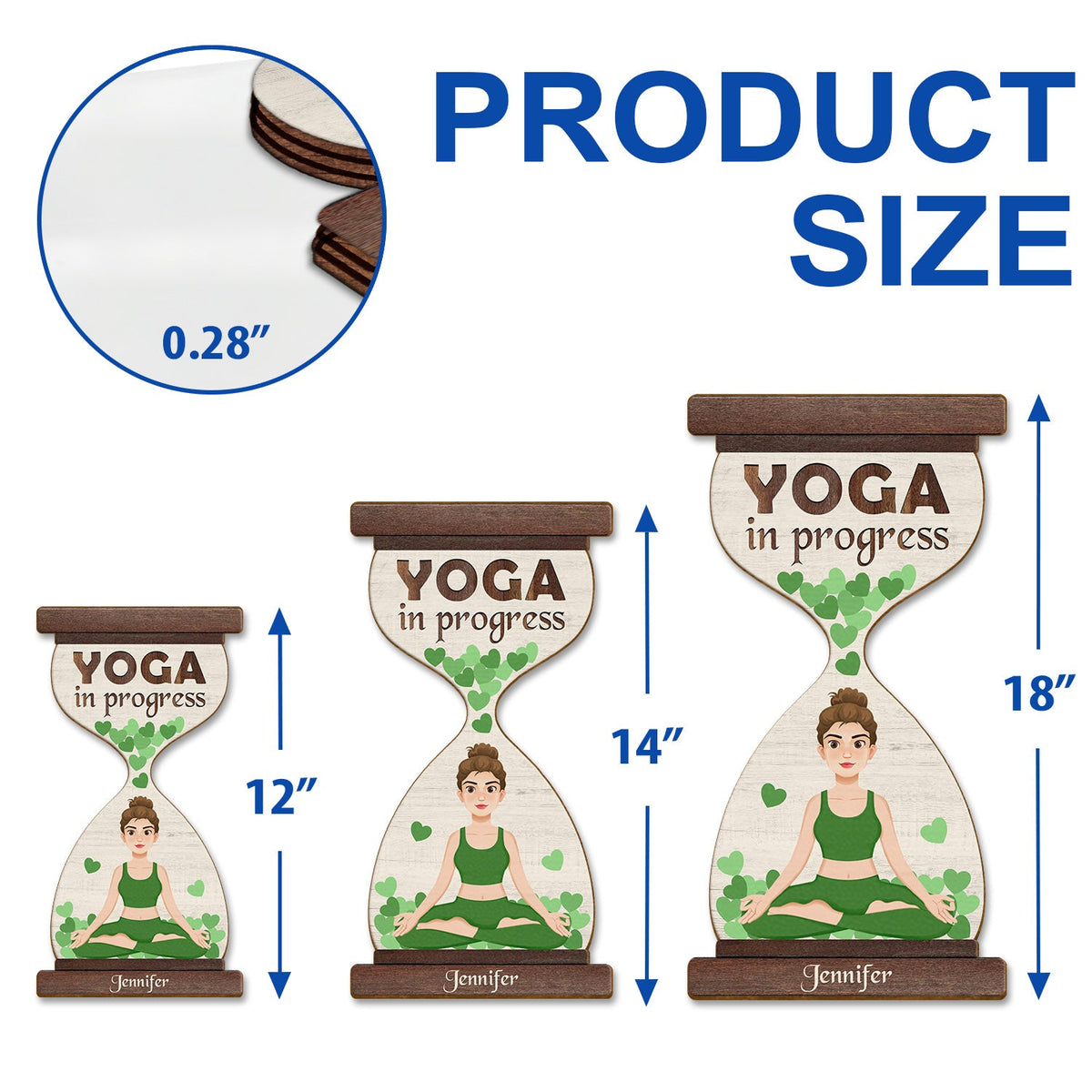 Yoga en cours - Cadeau pour les amateurs de yoga - Panneau en bois personnalisé