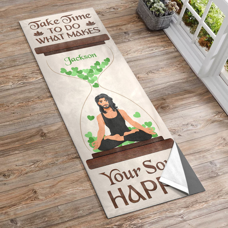 Surtout la paix, l'amour et la lumière - Cadeau pour les amateurs de yoga - Serviette de yoga personnalisée