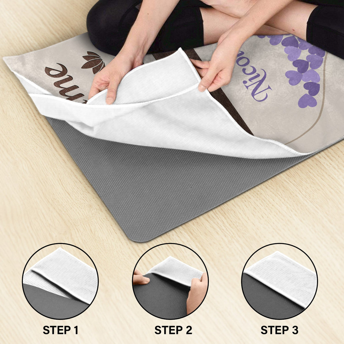 Surtout la paix, l'amour et la lumière - Cadeau pour les amateurs de yoga - Serviette de yoga personnalisée