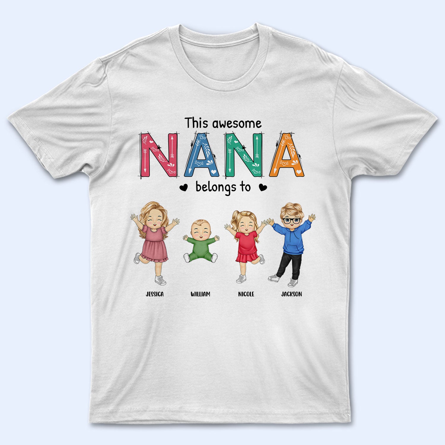 This Awesome Nana Belongs To - Gift For Mother, Grandma - Personalized T Shirt