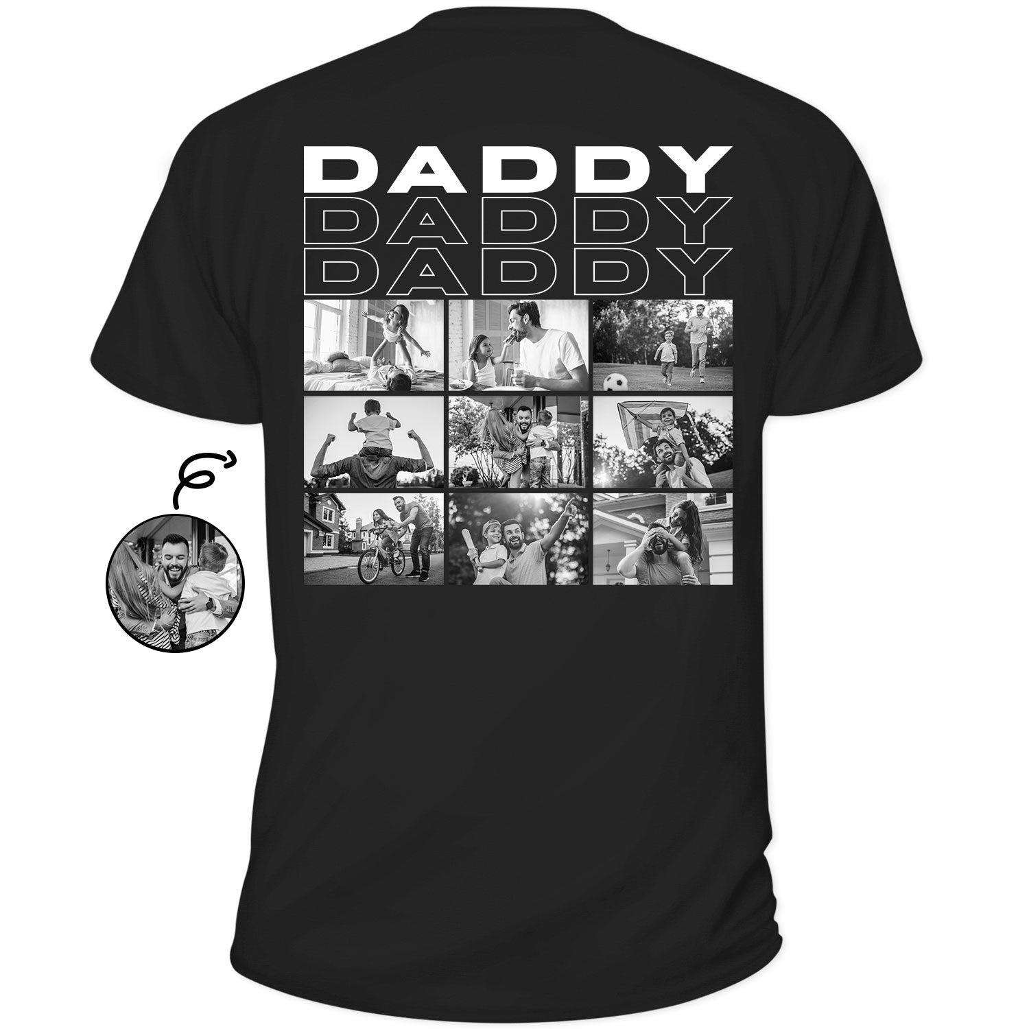 Custom Photo B&W - Gift For Father - Personalized T Shirt