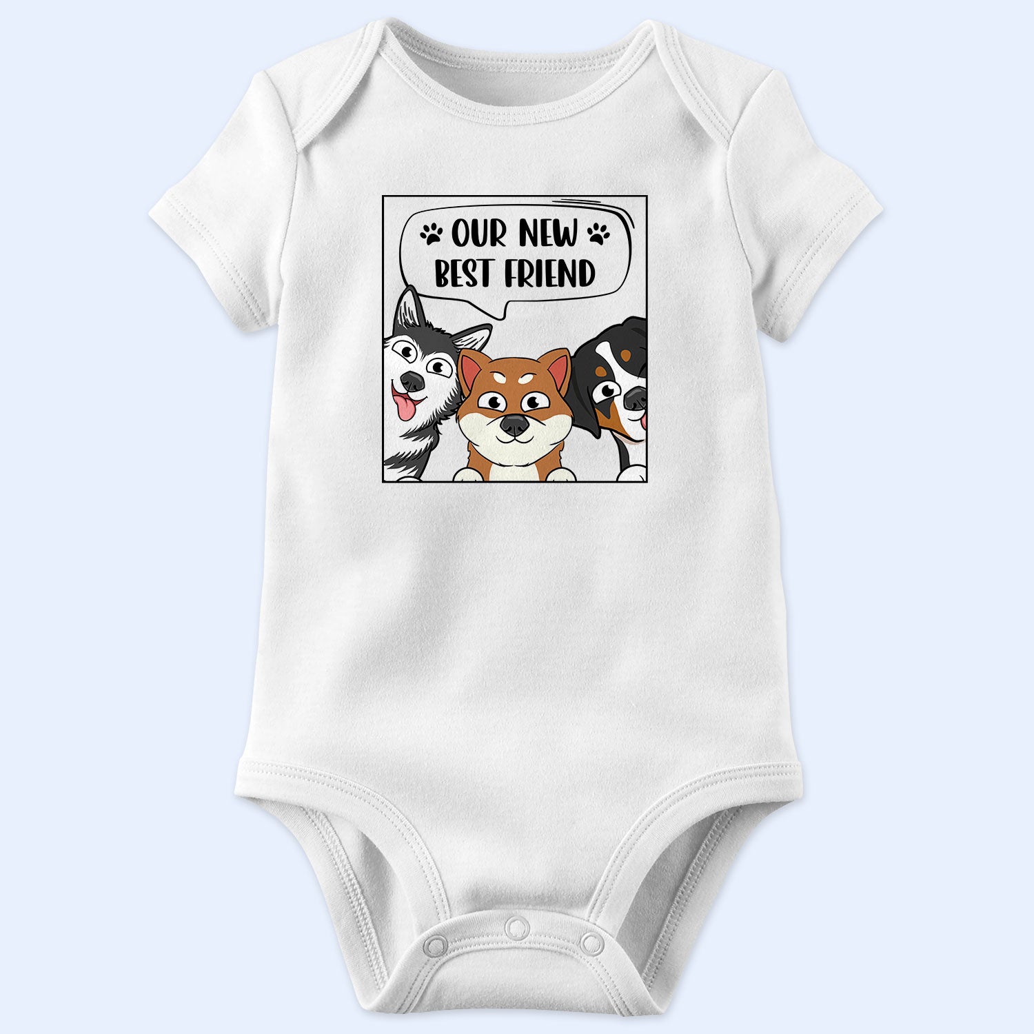 Dog Lovers New Best Friends - Gift For Baby, Baby Shower, New Born - Personalized Baby Onesie