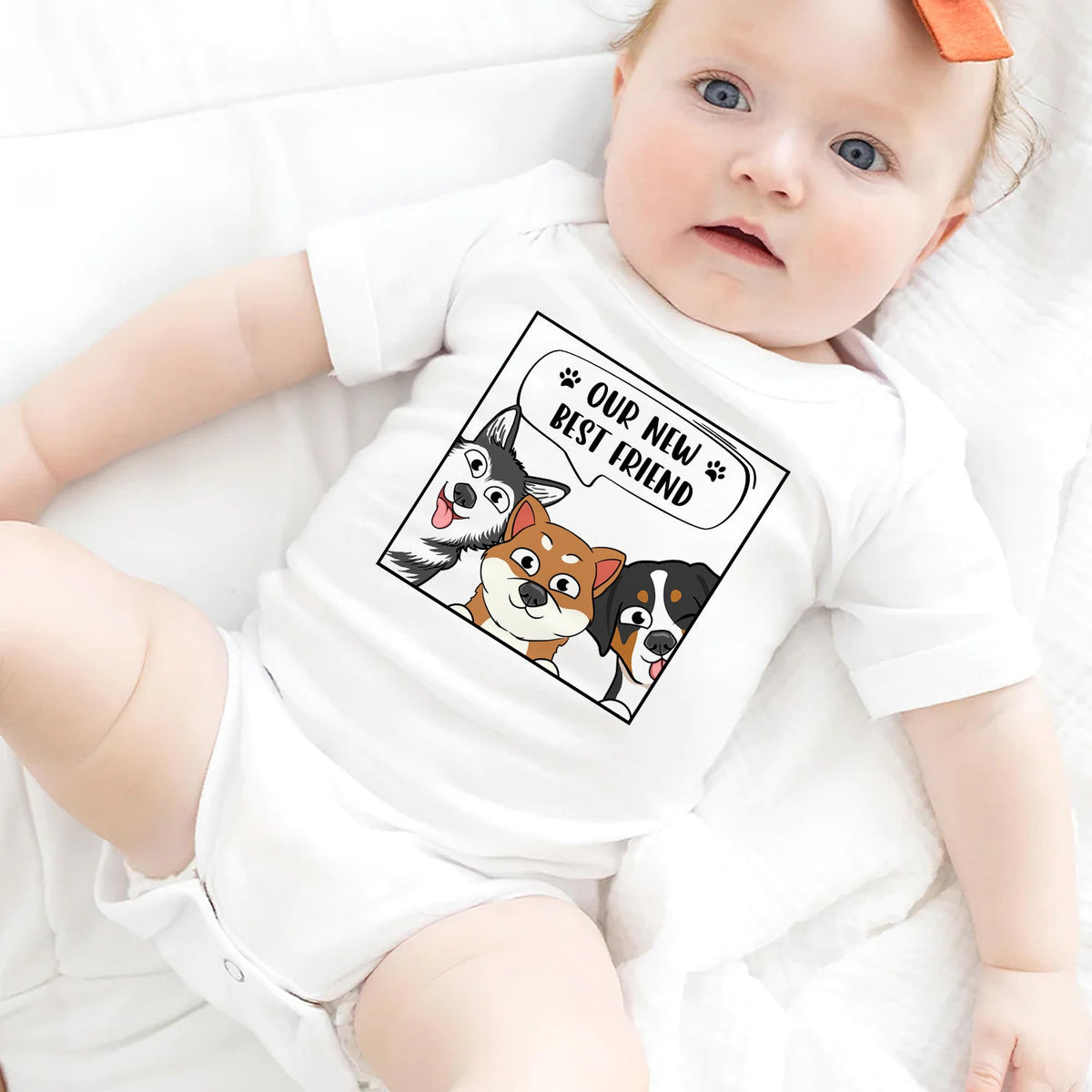 Dog Lovers New Best Friends - Gift For Baby, Baby Shower, New Born - Personalized Baby Onesie