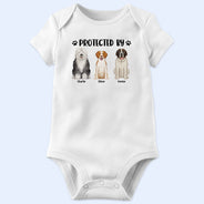 Dog Lovers Protected By - Gift For Baby, Baby Shower, New Baby - Personalized Baby Onesie