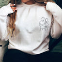 Portrait photo personnalisé sur une ligne - Cadeau pour vous-même, votre famille, vos couples, les amoureux des animaux - Sweat-shirt brodé personnalisé