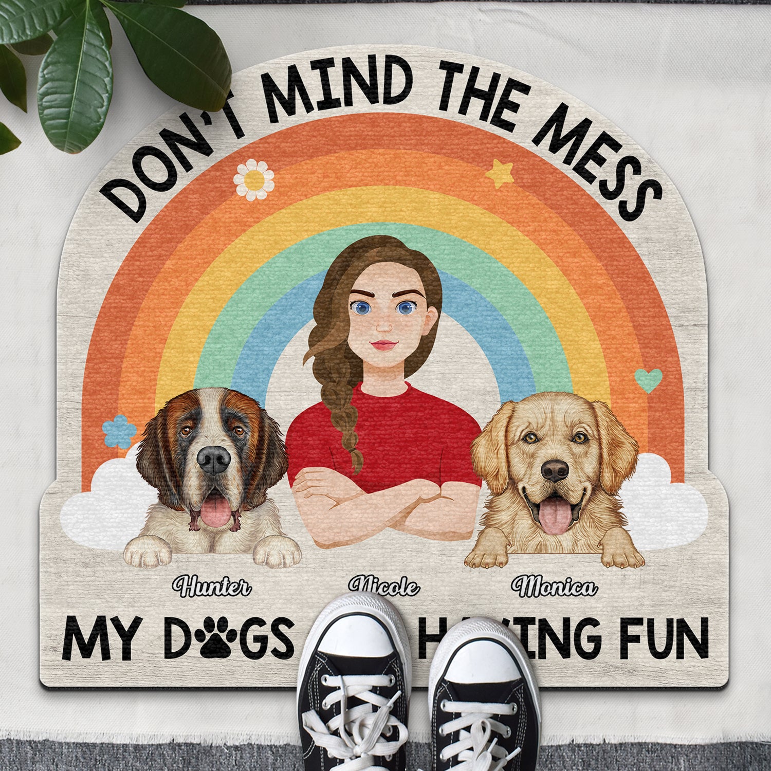 Don't Mind The Mess - Gift For Dog Mom, Dog Dad, Dog Lovers - Personalized Custom Shaped Doormat