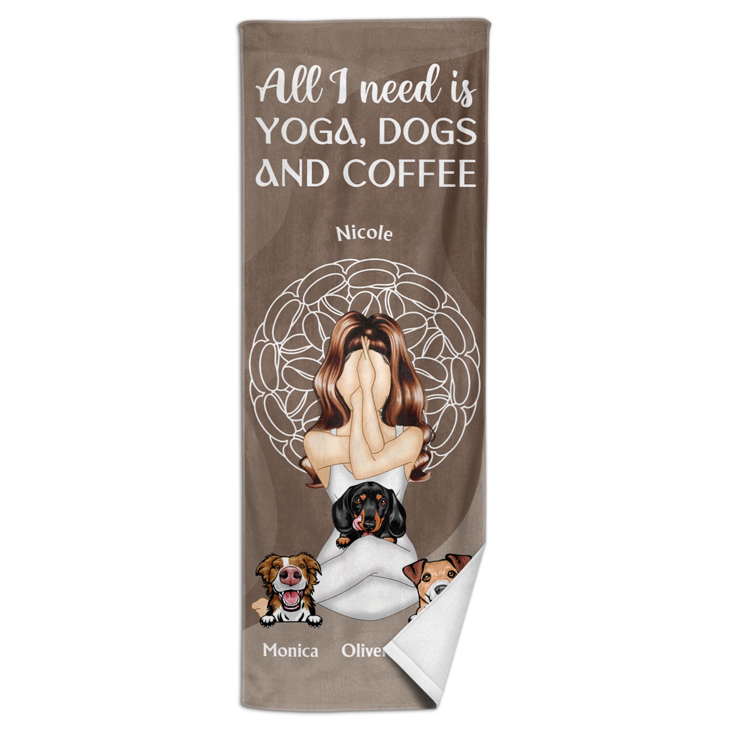 All I Need - Yoga Gift For Dog Mom - Personalized Yoga Towel
