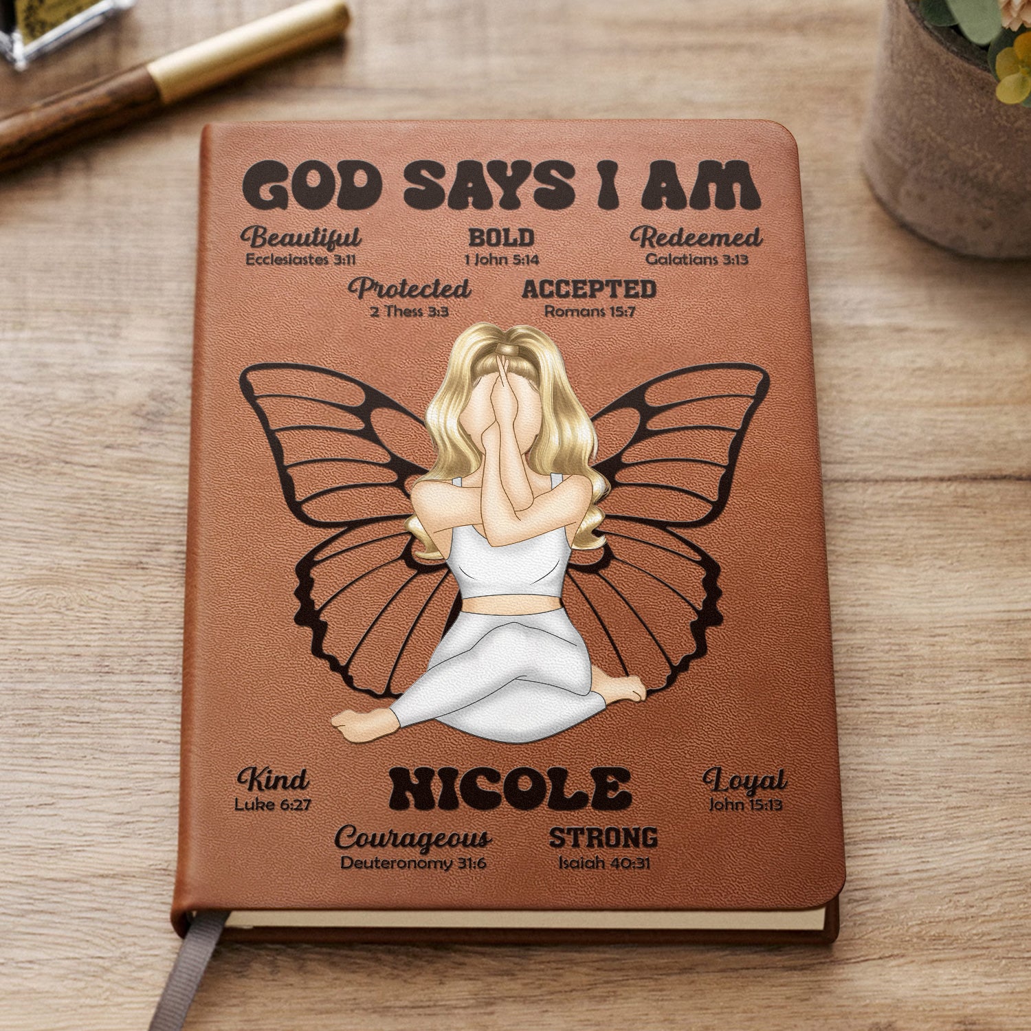 God Says I Am - Gift For Women, Gift For Yourself - Personalized Leather Journal
