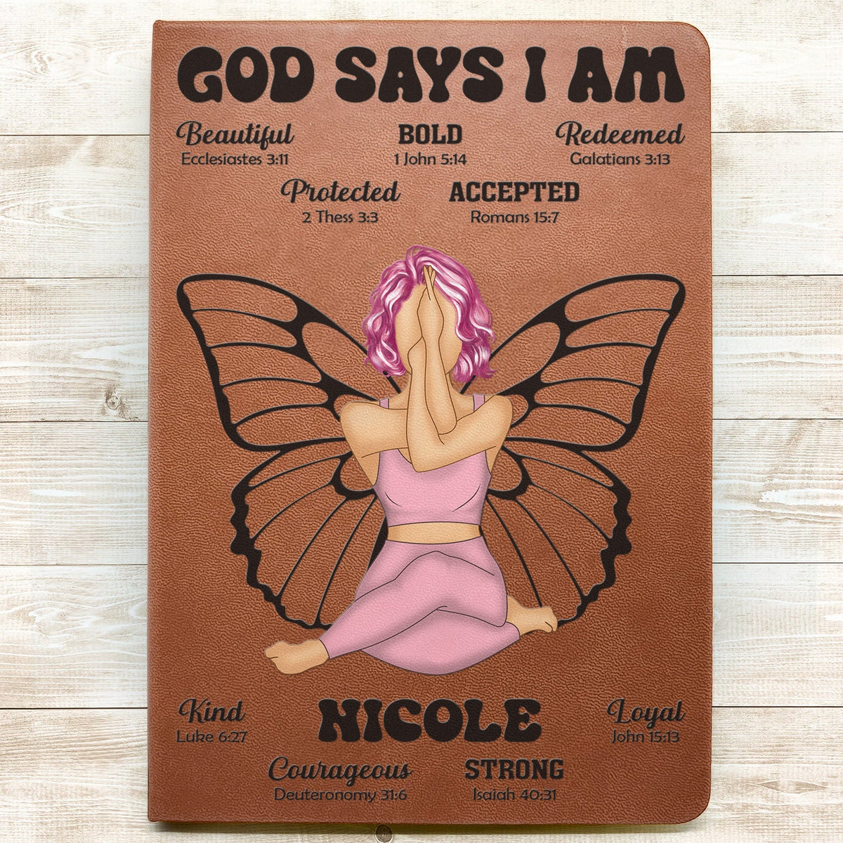 God Says I Am - Gift For Women, Gift For Yourself - Personalized Leather Journal