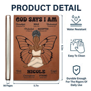 God Says I Am - Gift For Women, Gift For Yourself - Personalized Leather Journal
