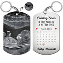 Custom Photo Calendar Baby Announcement - Gift For Pregnant Mother - Personalized Aluminum Keychain
