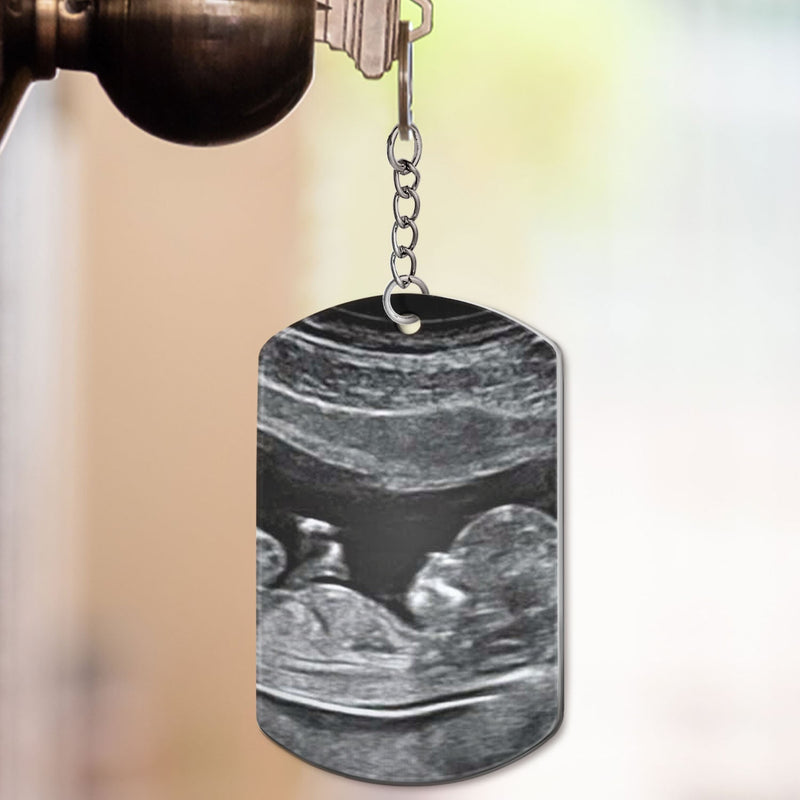 Custom Photo Calendar Baby Announcement - Gift For Pregnant Mother - Personalized Aluminum Keychain