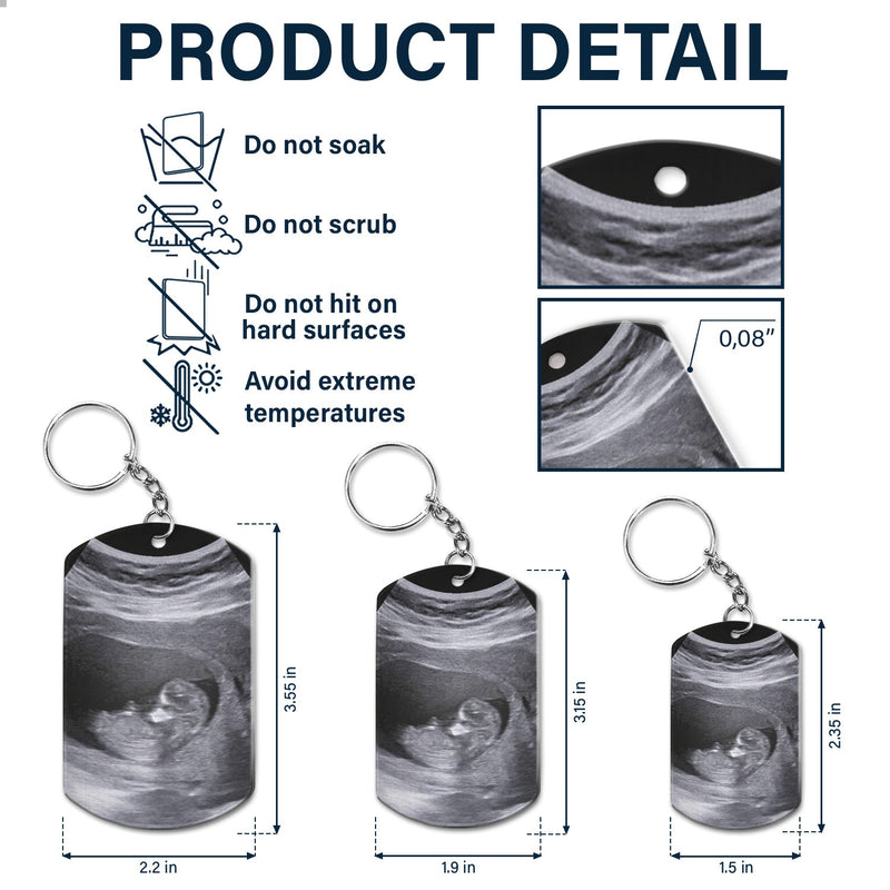 Custom Photo Calendar Baby Announcement - Gift For Pregnant Mother - Personalized Aluminum Keychain