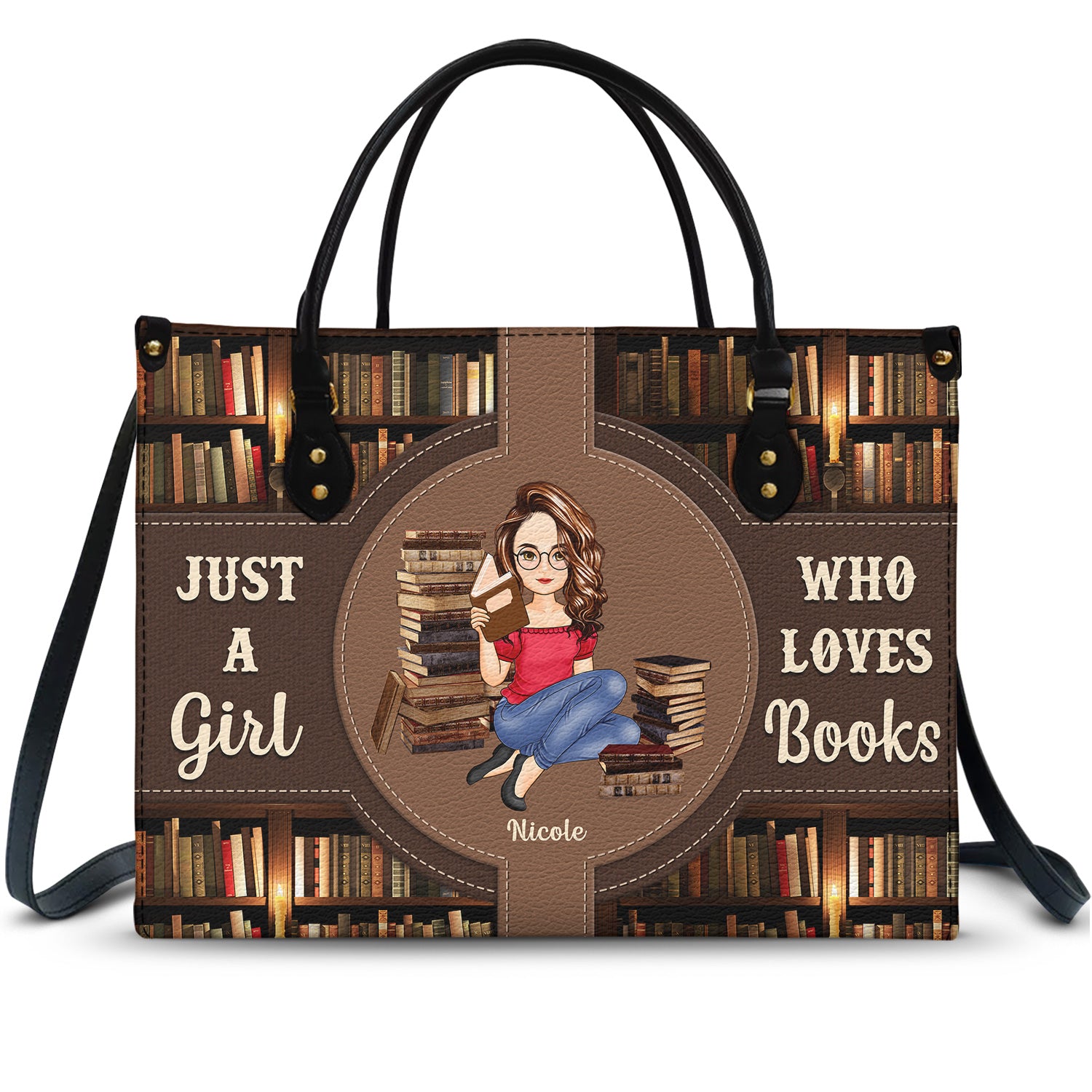 Just A Girl Who Loves Books - Gift For Reading Lovers - Personalized Leather Bag
