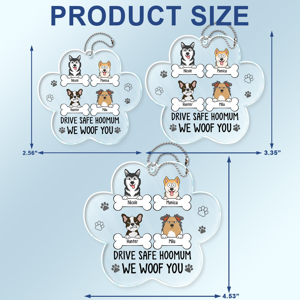 Drive Safe Hoomum - Gift For Dog Mom - Personalized Acrylic Car Hanger