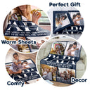Custom Photo To Us You Are The World - Gift For Father - Personalized Fleece Blanket, Sherpa Blanket