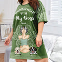 Namastay Home With My Dog - Gift For Dog Mom - Personalized Women's Sleep Tee
