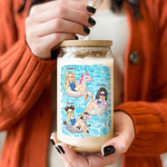 Bestie Beaches Booze & Besties - Cadeau pour les meilleurs amis - Canette en verre transparent personnalisée