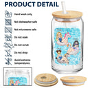 Bestie Beaches Booze & Besties - Gift For Besties - Personalized Clear Glass Can