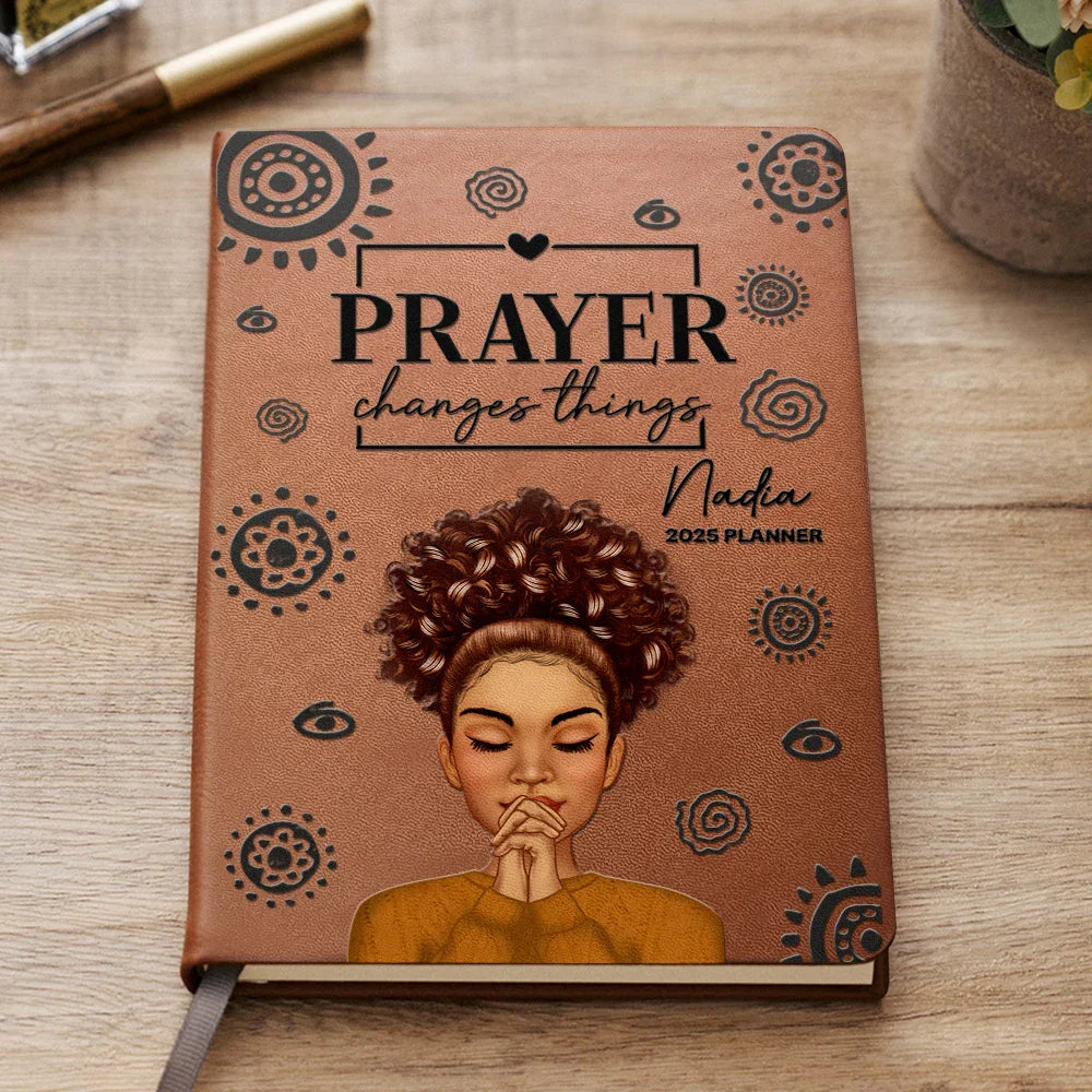 Prayer Changes Things Afro - Personalized Leather Journal – Wander Prints Prayer Changes Things Afro - Personalized Leather Journal – Wander Prints