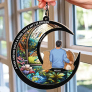 I Love You To The Moon And Back - Personalized Window Hanging Suncatcher Ornament