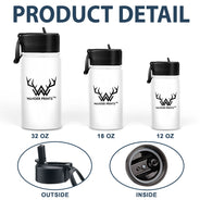 Top Market, Adorable, Back To School, Gift For Kids, Vector - Adorable Kid With Birth Month Flower - Personalized Kids Water Bottle