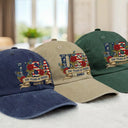 America 250th,Gift For Women,Happy,Gift For Mother,Gift For Grandma - Floral USA 250th Anniversary - Personalized Vintage Washed Denim Cap