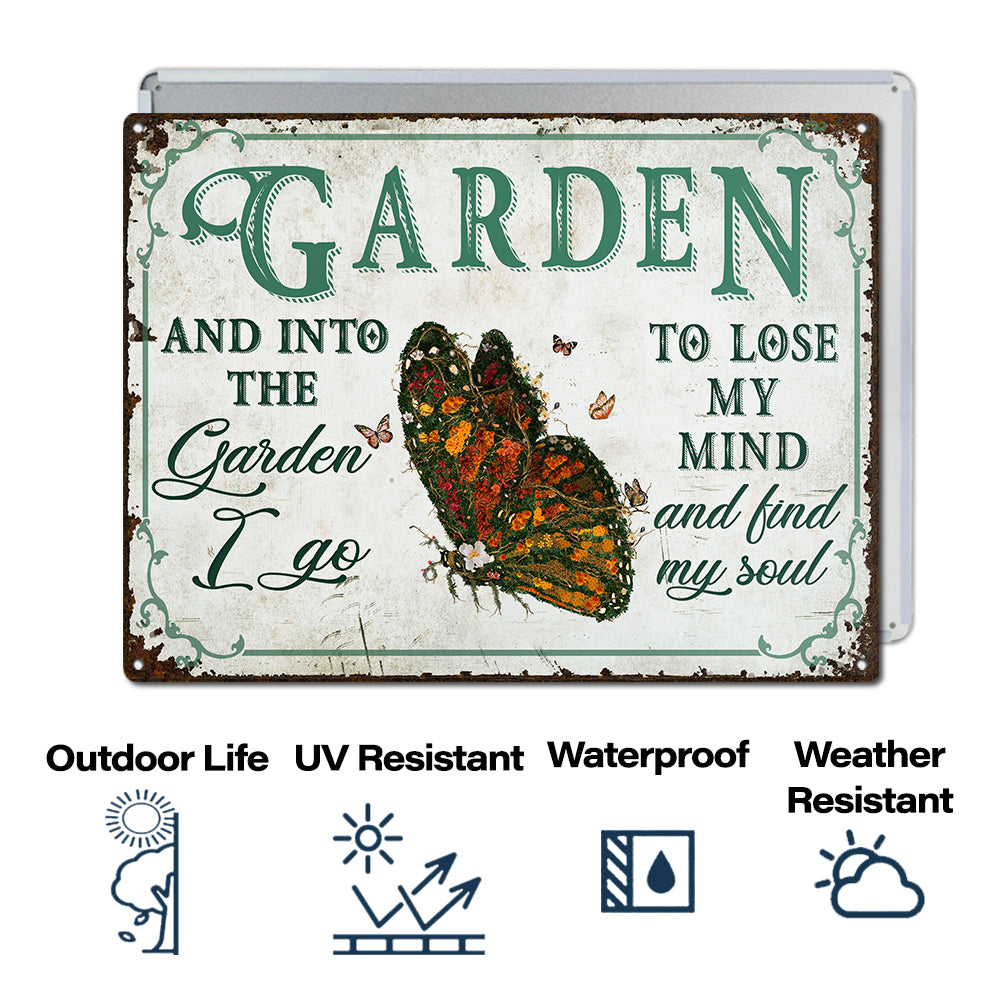 Impressions de promenade, cadeau pour les amateurs de jardinage – Panneaux métalliques rustiques papillon – Décoration de jardin, anniversaire, pendaison de crémaillère AZCS