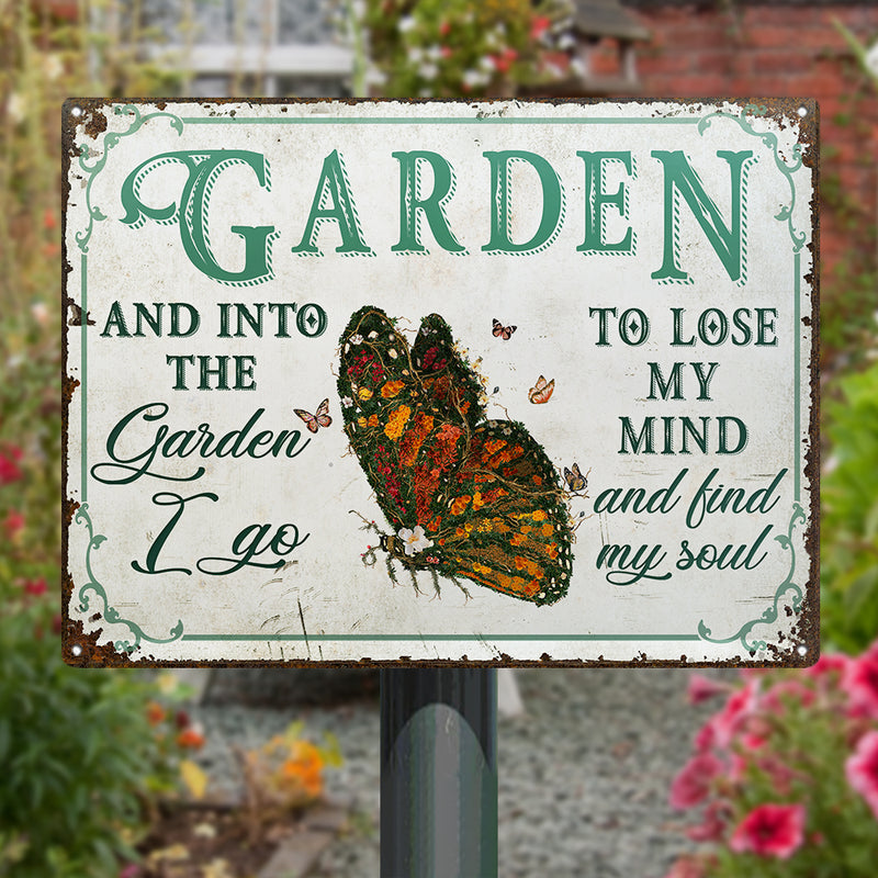 Impressions de promenade, cadeau pour les amateurs de jardinage – Panneaux métalliques rustiques papillon – Décoration de jardin, anniversaire, pendaison de crémaillère AZCS