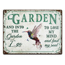 Wander Prints Gift For Gardening Lovers - Hummingbird Rustic Metal Signs - Yard Decor, Birthday, Housewarming Gift AZCS